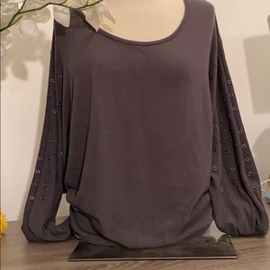 Imaginary voyage gray blouse medium